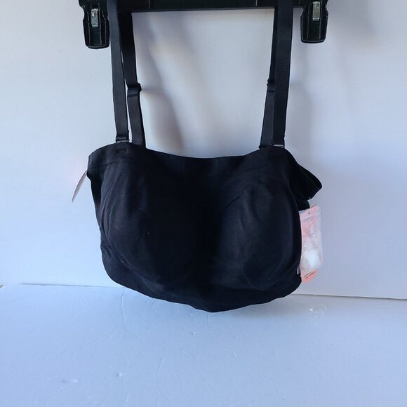 SHAPERMINT ESSENTIALS CONVERTIBLE STRAPLESS BANDEAU BRA - BLACK- SIZE XL/TG - Picture 8 of 13